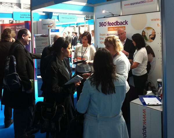 Appraisal360, Lynda Holt, Kate Wootton, Nicola Meeres 360 feedback HRD 2011 - talking to 360 degree feedback customers on the stand at HRD2011, Olympia